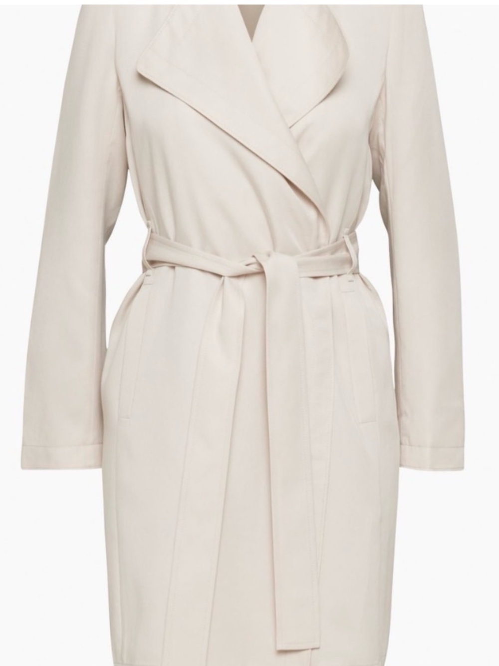 Babaton Cream Trench Coat with Self-Tie Belt